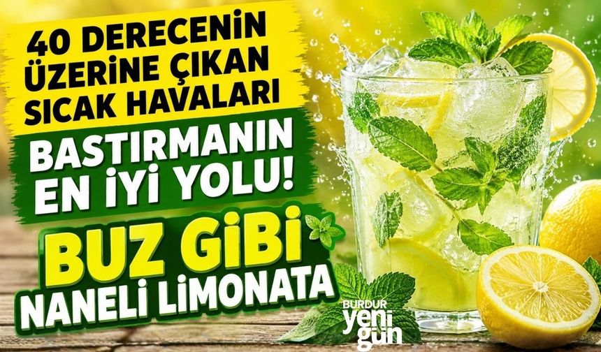 40 derecenin üzerine çıkan sıcak havaları bastırmanın en iyi yolu! Buz gibi naneli limonata