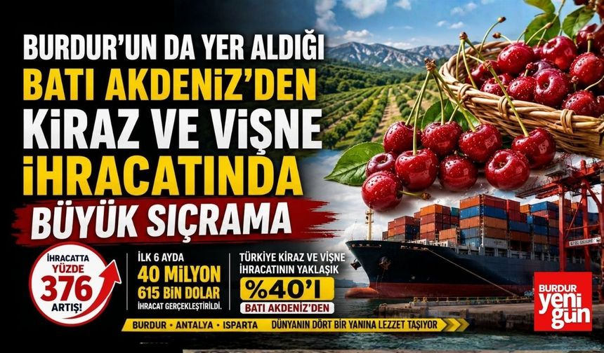 Burdur’un da Yer Aldığı Batı Akdeniz’den Kiraz ve Vişne İhracatında Büyük Sıçrama