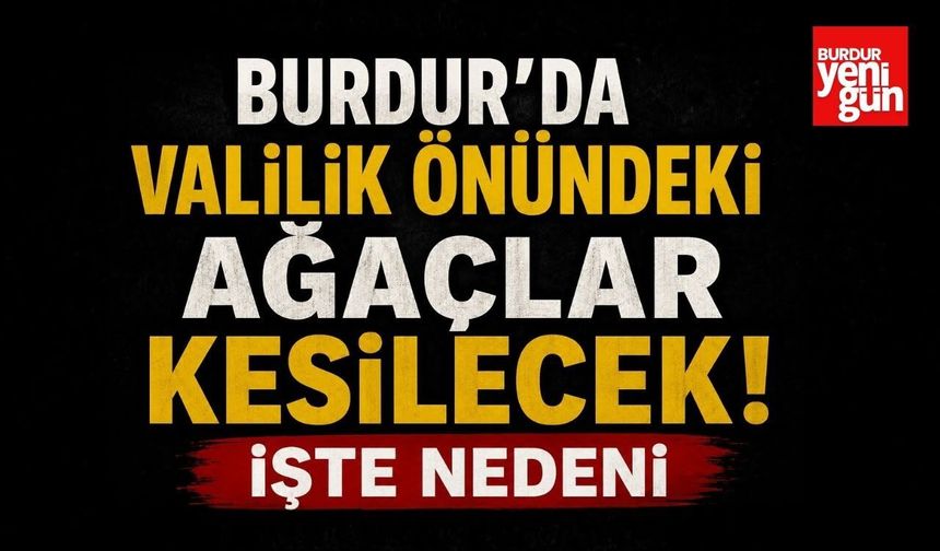 Burdur’da Valilik Önündeki Ağaçlar Kesilecek! İşte Nedeni